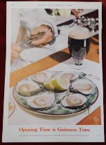 Guinness - County Life Feb 12th 1959 'Opening time is Guinness time', depicts a plate of oysters