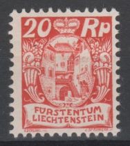 Liechtenstein 1924-27 Vaduz Castle postage SG 72 u/m 20r red. Cat value £44