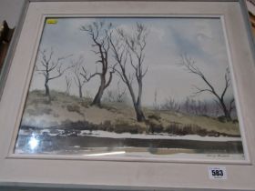 AUSTRALIAN INTEREST, HARRY BUCKIE signed watercolour, "Wooded Riverbank" 34cm x 43cm; also another