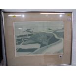 JOHN BRUNSDON signed limited edition etching, "The Lizard"