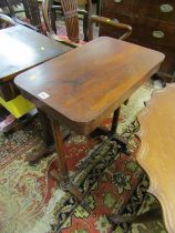 EARLY 19th CENTURY ROSEWOOD RECTANGULAR OCCASIONAL TABLE with tapering column supports, 56cm width