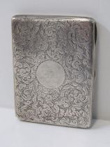 VICTORIAN SILVER PURSE, early engraved exterior with fitted interior, Birmingham 1894, 118 grams