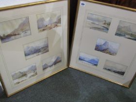 HIGHLANDS, set of 10 mounted watercolour sketches "Highland Landscapes"