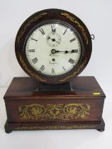 LATE REGENCY BRACKET CLOCK, brass inlaid rosewood bracket clock by Webster of London, painted