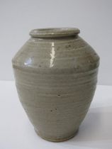 ORIENTAL CERAMICS, an antique Chinese glazed stoneware 18cm gunpowder pot, possibly Ming dynasty