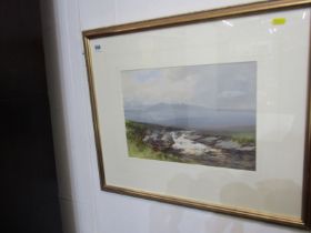 F.T. WIDGERY, signed gouache, "West Country Moorland Scene" 25cm x 35cm