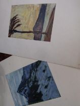 HANS VON HEIDER, pair of signed unframed oil paintings on card, "View of the Eiger" and "Coastal