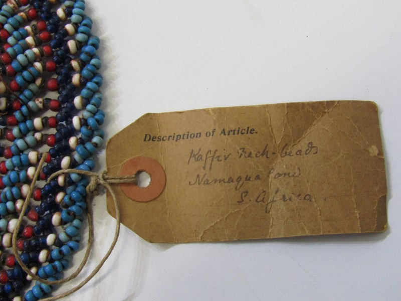 ANTIQUE AFRICAN BEADED JEWELLERY, a South African Kaffir large beaded necklace, also beaded choker - Image 6 of 13