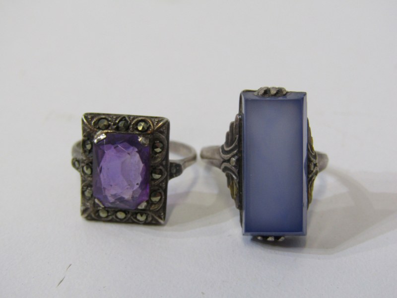 SELECTION OF 6 SILVER RINGS, including stone set - Image 2 of 7