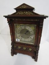 GERMAN BRACKET CLOCK, late Victorian oak case bracket clock with coil bar strike