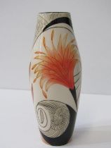 BLACK RYDEN POTTERY, oviform 21cm vase decorated with stylised flowers