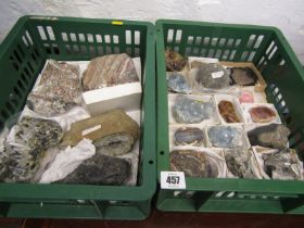 GEOLOGICAL SPECIMENS, 2 crates of various specimen rocks