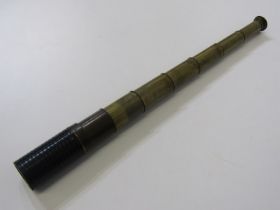 ANTIQUE TELESCOPE, a 6 draw brass telescope by Adie and Son of Edinburgh with ebonised sun shield