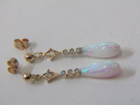 PAIR OF 9ct YELLOW GOLD OPAL DROP STYLE EARRINGS