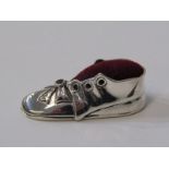 STERLING SILVER OLD BOOT PIN CUSHION