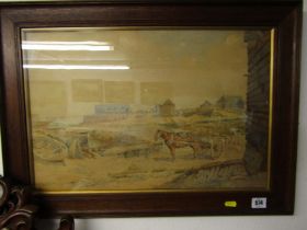 WILLIAM BOASE SMITH signed watercolour "The Ship Builder's Yard", 32cm x 49cm