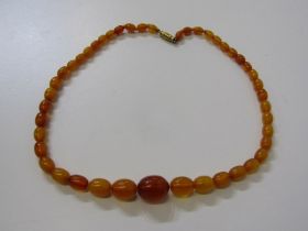 GRADUATED AMBER STYLE NECKLACE, untested honey amber style beads