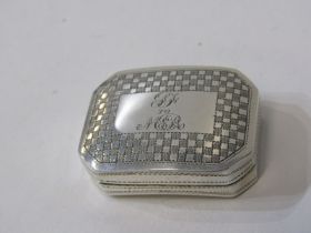 ANTIQUE SILVER CURVED BODY VINAIGRETTE, together with antique silver leaf shaped caddy spoon