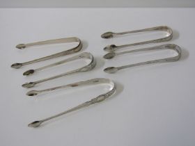 SILVER SUGAR TONGS, collection of 5 antique silver sugar tongs, total weight 147 grams