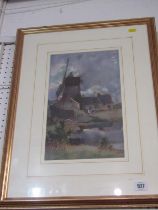 HUBERT COOP, signed watercolour "The Windmill" 33cm x 23cm