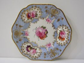 REGENCY porcelain dessert plate, attractively gilded and floral painted reserve, 22cm diameter