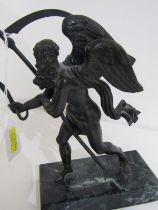 BRONZE, marble base classical bronze "Father Time", 18cm height