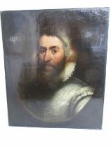 17TH CENTURY EUROPEAN SCHOOL, oil on panel "Portrait of Nobleman with ruff collar", 63cm x 52cm