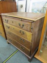 GEORGIAN DESIGN MAHOGANY narrow chest 4 long graduated drawers, together with brushing slide and