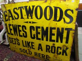 ADVERTISING, large enameled sign "Eastwoods Lewes Cement" 122cm height, 151cm width