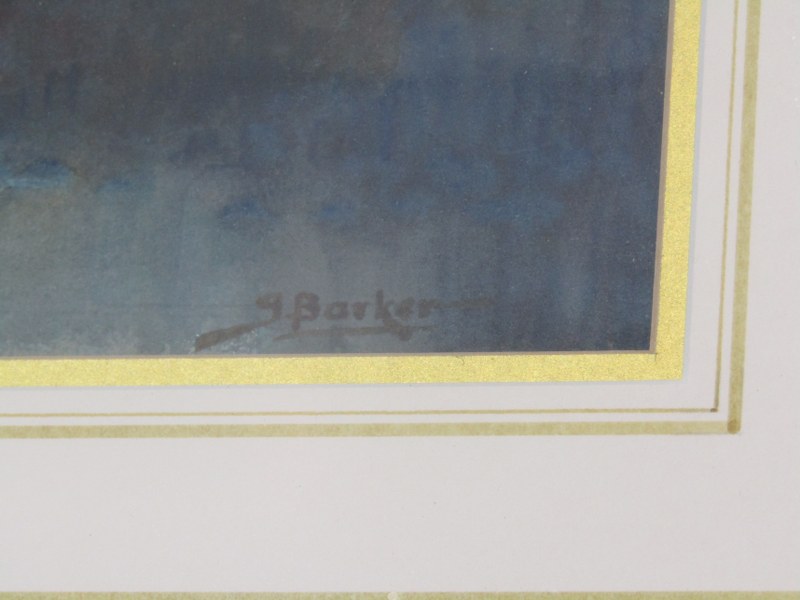 JOHN BARKER signed watercolour "A Dartmoor stream by Moonlight" 24cm x 30cm - Image 2 of 2