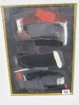 DIANE NEVITT, signed abstract painting on canvas, dated 1998 "Nomads II", 44cm x 24cm