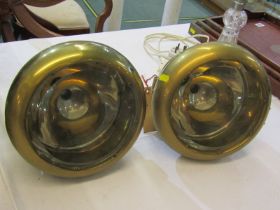 VINTAGE MOTORING, a pair of "Imperial" brass cased headlamps, model number 289, 23cm diameter