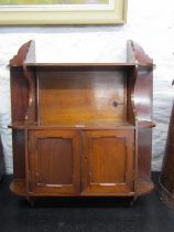 EDWARDIAN MAHOGANY HANGING SPICE CABINETS, 67cm height, 61cm width