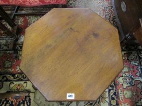 ARTS & CRAFTS, walnut octagonal topped wine table, 50cm width
