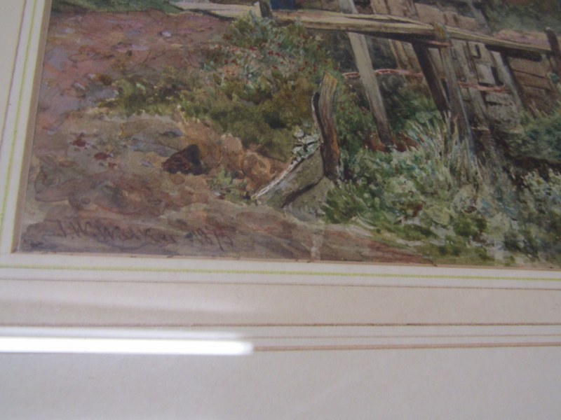 JAMES WILLIAM WALKER, 19th Century watercolour "River Scene", 18cm x 24cm, label to reverse - Image 3 of 3