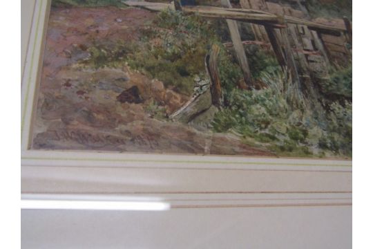 JAMES WILLIAM WALKER, 19th Century watercolour "River Scene", 18cm x 24cm, label to reverse - Image 3 of 3