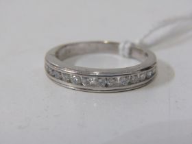 DIAMOND HALF ETERNITY RING, 18ct white gold ring with channel set round brilliant cut diamonds