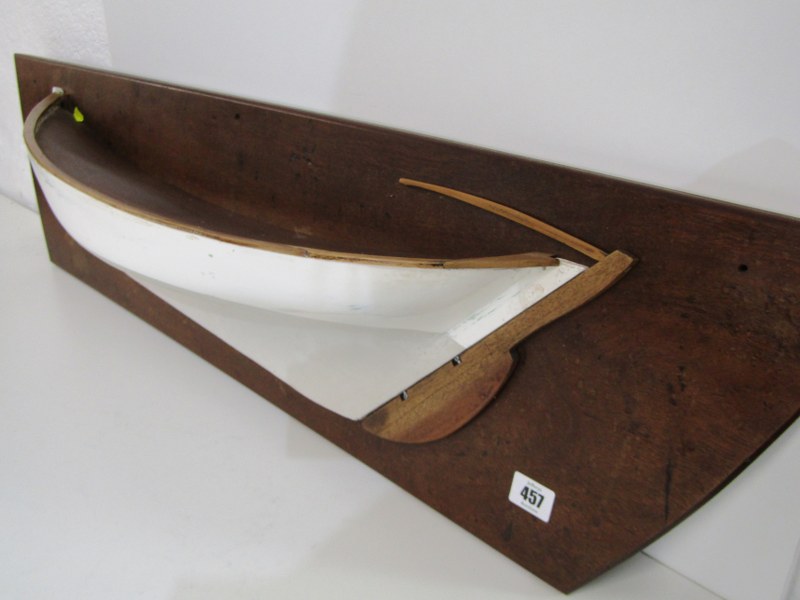 MARITIME, half boat model on mahogany plinth, plinth 105cm - Image 4 of 6