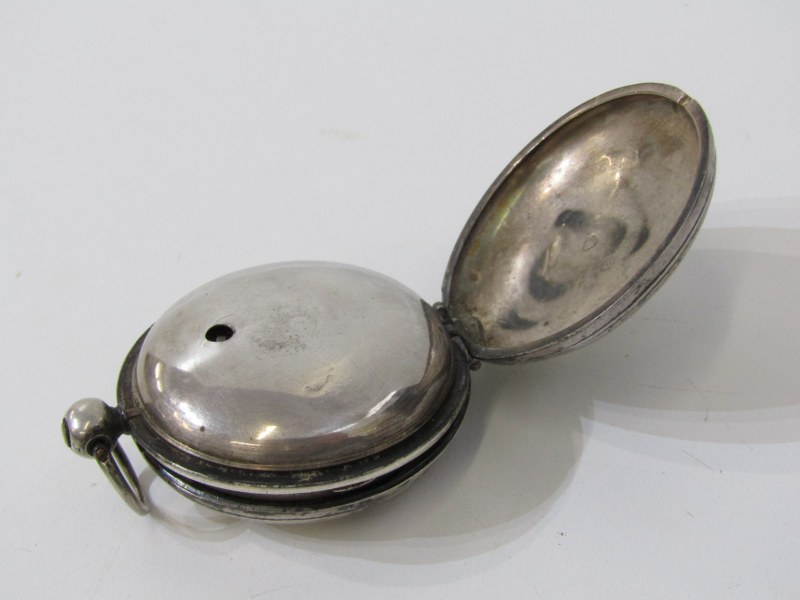 2 SILVER CASED POCKET WATCHES, 1 early pear cased, a/f condition missing glass and subsidiary - Image 4 of 4