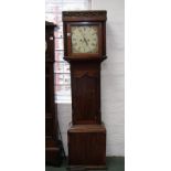 CORNISH LONG CASE CLOCK, signed W. Lobb, Helston, with painted dial, secondary dial and date