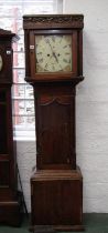 CORNISH LONG CASE CLOCK, signed W. Lobb, Helston, with painted dial, secondary dial and date
