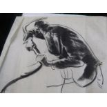 PORTFOLIO OF CHARCOAL DRAWINGS, various portraits