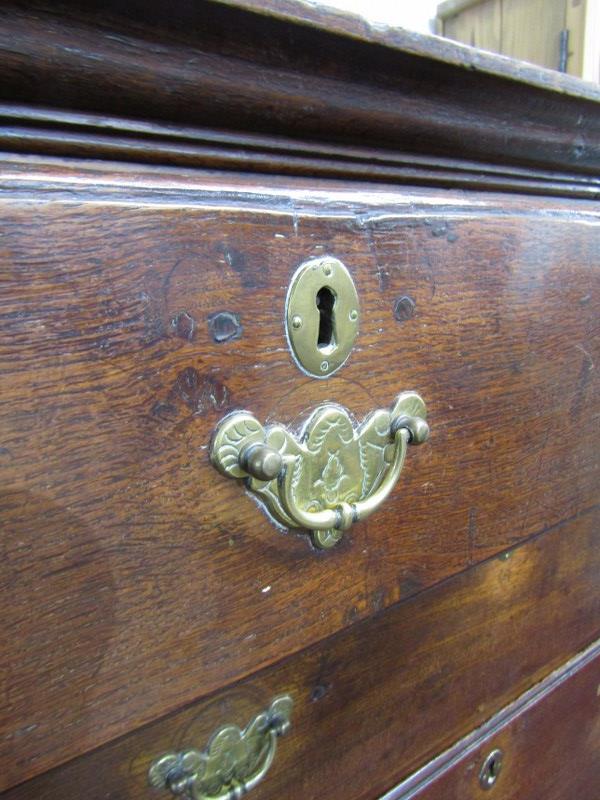 18th CENTURY CHEST ON STAND, walnut chest, fitted 2 short and 3 long drawers, base fitted 3 - Image 6 of 9