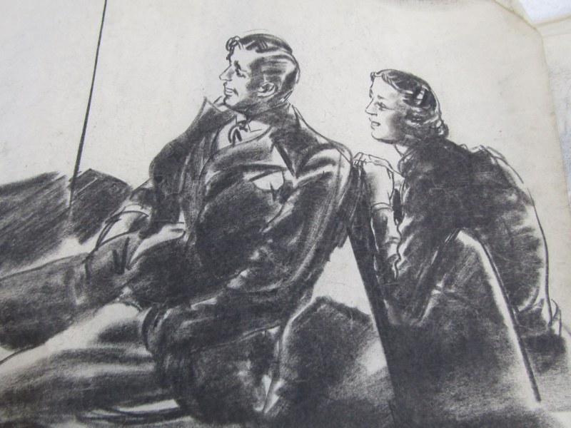 PORTFOLIO OF CHARCOAL DRAWINGS, various portraits - Image 10 of 14