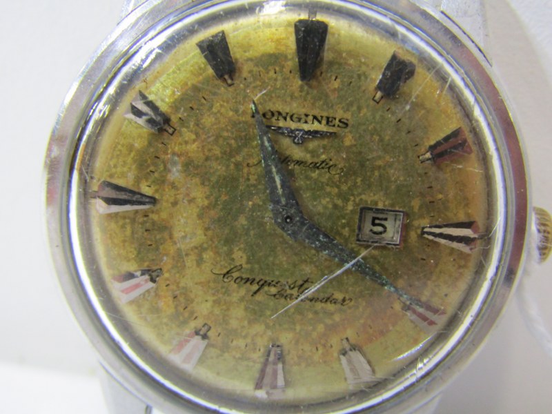 LONGINES WRIST WATCH, vintage Longines Conquest calendar wrist watch in stainless steel case - Image 4 of 6