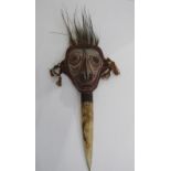 TRIBAL MASK, ceremonial tribal mask with handle, 36cm