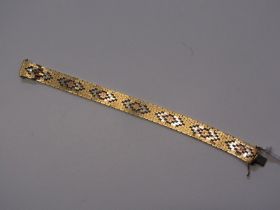 GOLD BRACELET, 3 colour 9ct gold bracelet, 7.5" length, 24.3 grams
