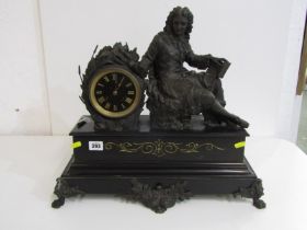 ORNATE FRENCH MANTEL CLOCK marked C L Fourier, with black dial and Roman numerals, decorated a