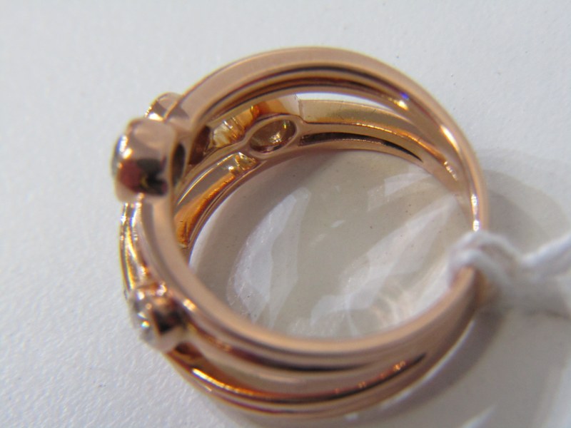 18ct YELLOW GOLD ORGANIC "BUBBLE" 5 STONE DIAMOND RING, approx. 0.9 - 1 carat of diamonds, size L - Image 3 of 3