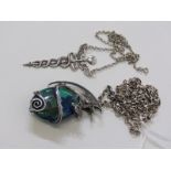 WHITE METAL & SILVER ITEMS including silver belcher link necklaces, white metal fantasy dragon style